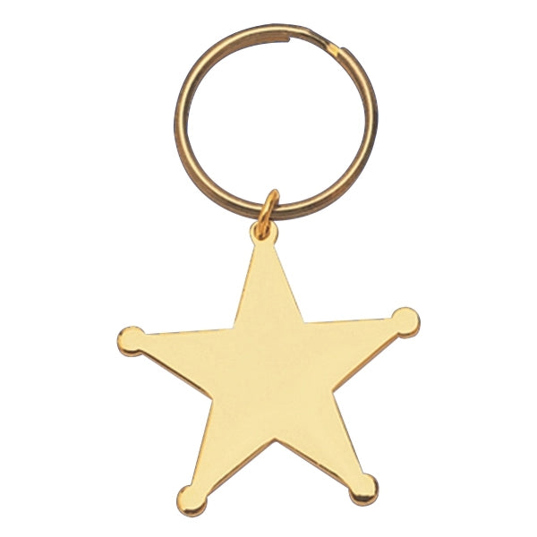 Gold Plated Brass Star Keyring