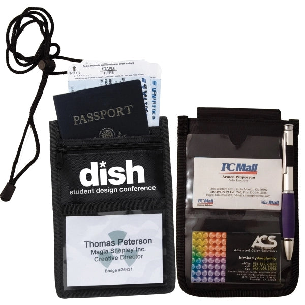 8 Function Tradeshow Badge Holder, Neck Wallet & Travel Pack