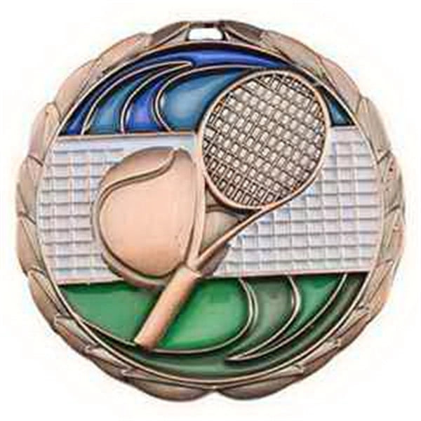 2 1/2" Tennis Color Epoxy Medal