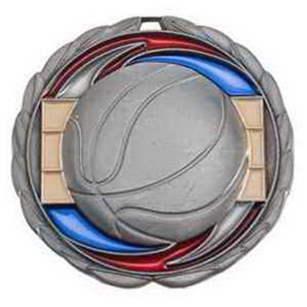 2 1/2" Basketball Color Epoxy Medal