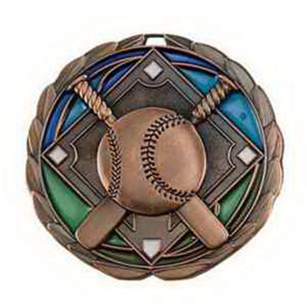 2 1/2" Baseball Color Epoxy Medal