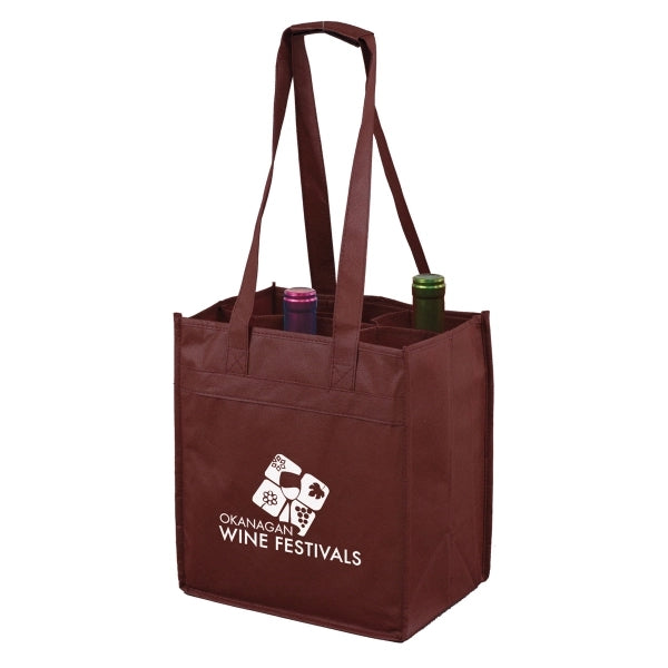 10"W x 11"H x 7"Gusset - "THE SONOMA" 6 Bottle Wine Tote Bag