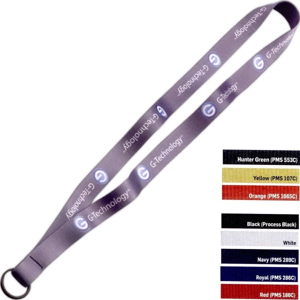 3/4" Dye-Sublimated Sewn Lanyard with Black Split Ring