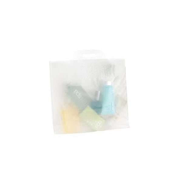 Clear Frosted Soft Bridge Handle Bag - Flexo Ink