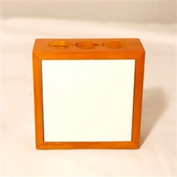 Wooden Pencil Holder with Photo Tile