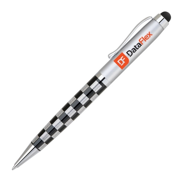 Korra Checkered Twist Action Ballpoint Pen W/ Stylus