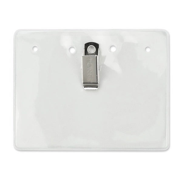 Horizontal Clip-On Clothing-Friendly Badge Holders, 4" x 3"