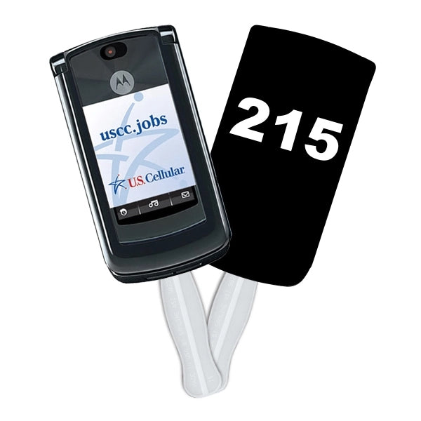 Cell Phone Auction Sandwiched Hand Fan Full Color