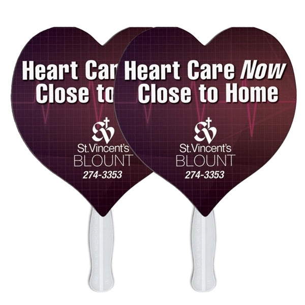 Heart Sandwiched Hand Fan Full Color