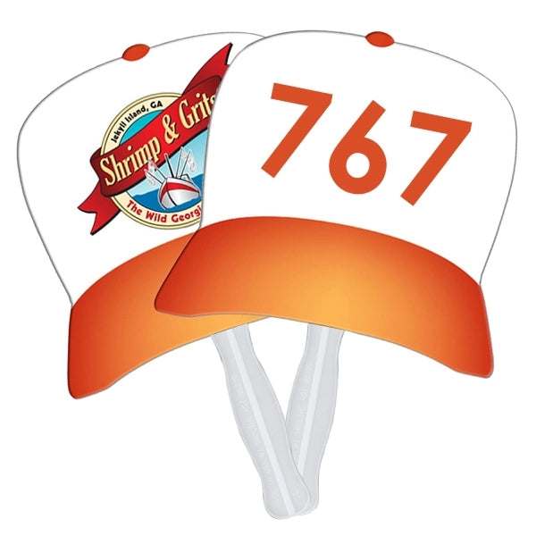 Baseball Hat Auction Sandwiched Hand Fan Full Color