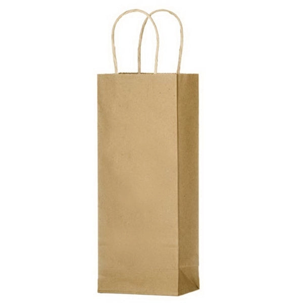 Natural Kraft 1-Bottle Wine Tote Bag - Color Evolution
