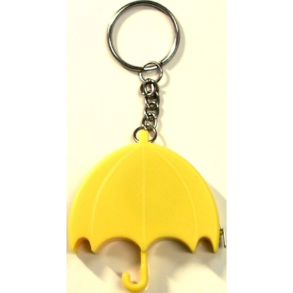 Umbrella shape tape measure key chain