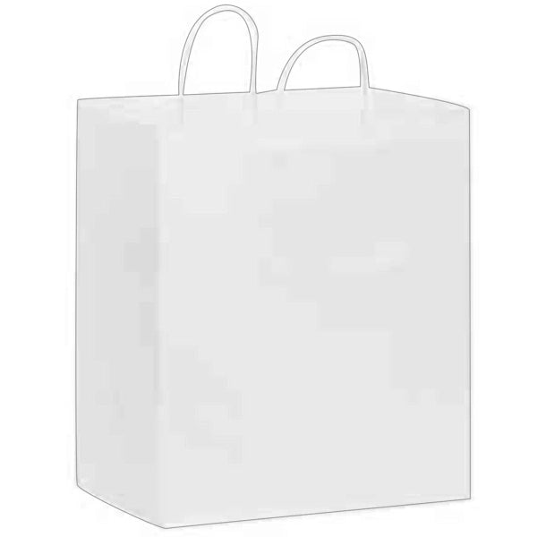 White Kraft Carry-Out Bags in CMYK - Color Evolution