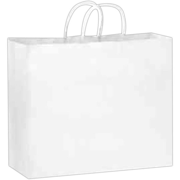 White Kraft Paper Shopper Bag in CMYK - Color Evolution