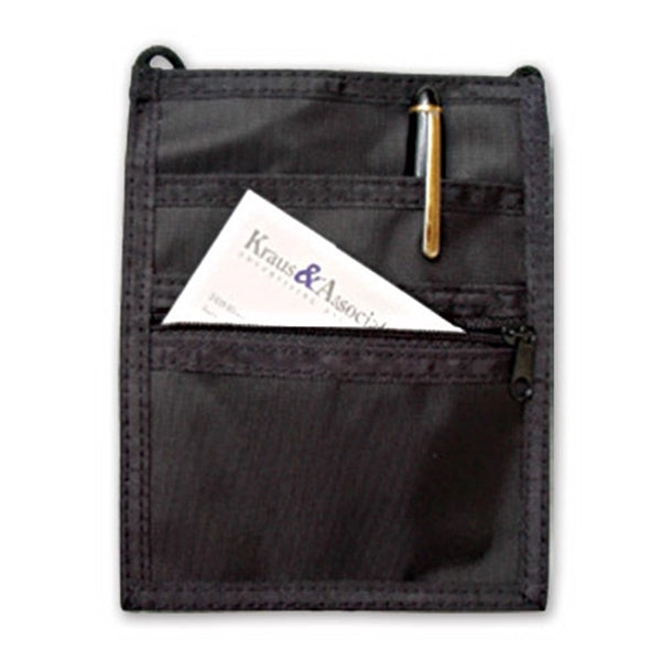 Nylon 3-Pocket Credential Wallets with Zipper