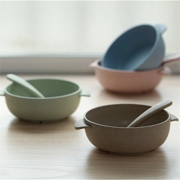 Kids Wheat straw bowl with spoon
