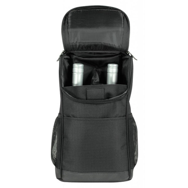 Ripstop Two Bottle Wine Bag With Leather Like Bottom
