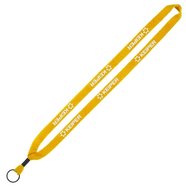 1/2" Cotton Lanyard w/ Metal Crimp & Split Ring