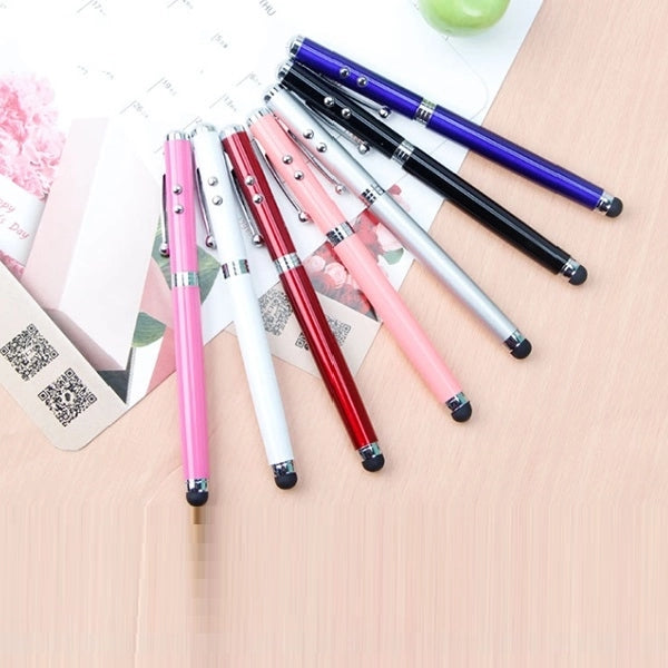 4-in-1 Ballpoint Pen with Capacitive Stylus, LED Light & Las