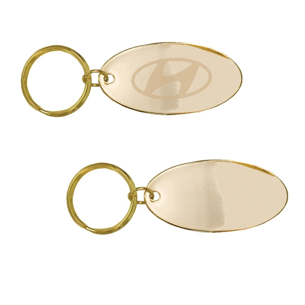 Gold Plated Brass Oval Keyring