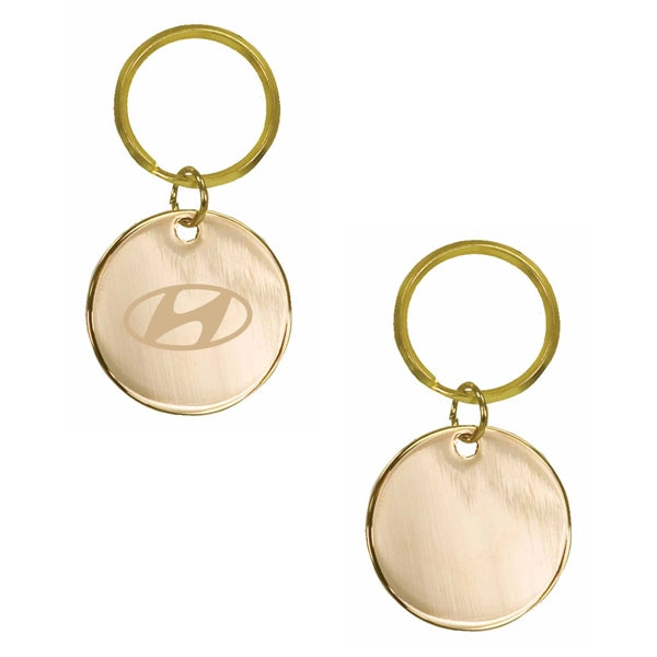 Gold Plated Brass Round Keyring
