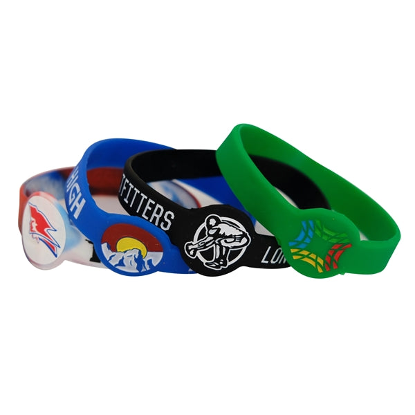 1/2 Inch Figured Silicone Wristband Keychain