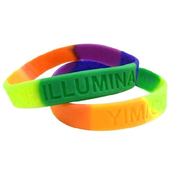 Multi-Color Debossed Silicone Bracelet