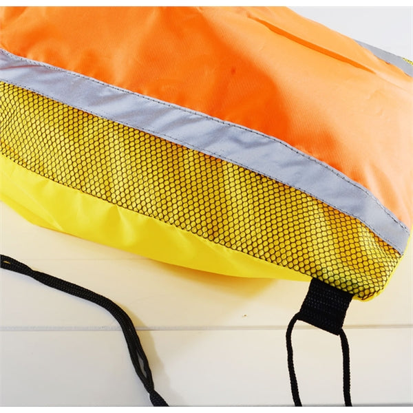 Mesh Pocket Drawstring Backpack shopping tote