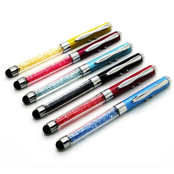 LED Light Crystal Ballpoint Pen with Stylus
