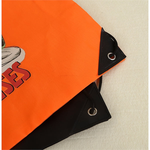 Drawstring Backpack With Earbud Hole Zippered Pocket