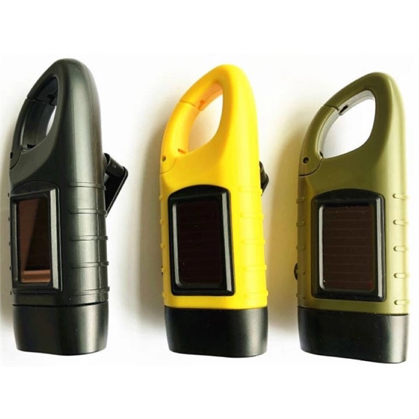 Portable Hand Crank Solar Powered Flashlight