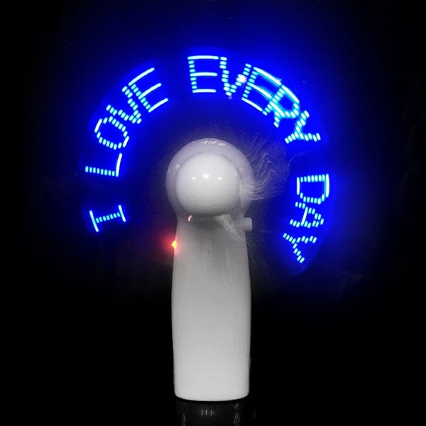 Preprogrammed LED Message Handheld Fan
