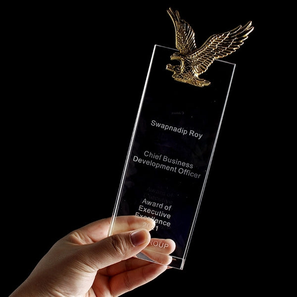 Engraved Logo Crystal Top Eagle Award