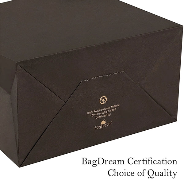 Matte Color Brown Paper Shopper Tote Bag With Handles