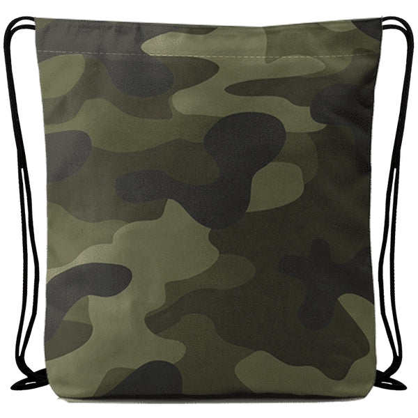 Custom Simply Camo Drawstring Tote Bag