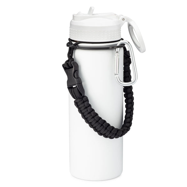 18oz.Stainless Vacuum Insulated Bottle w/ Paracord,Straw,Lid