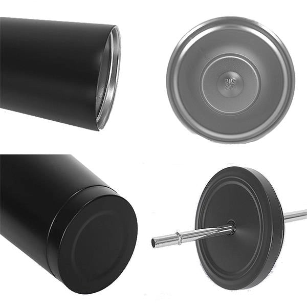 Stainless Steel Straw Thermos Cup
