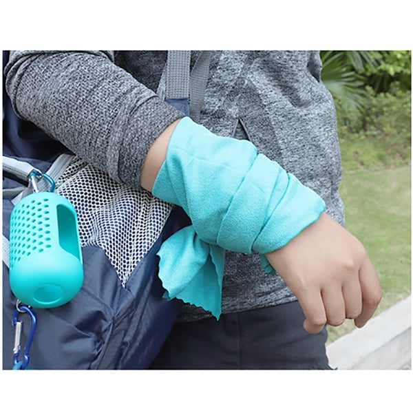 Portable Microfiber Cooling Towel With Silicone Case