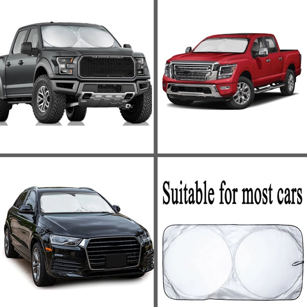Car Windshield Sun Shade with Storage Pouch