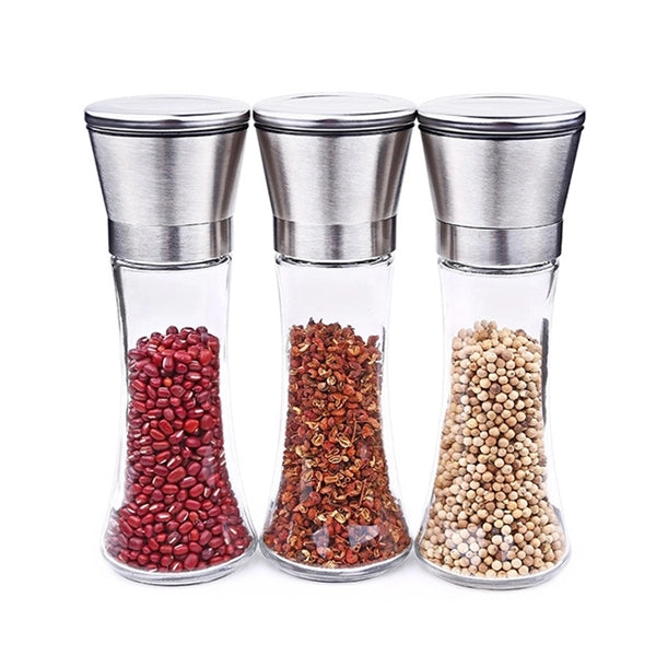 Tall Glass Pepper Mill Salt Grinder