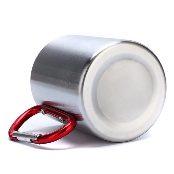 10 Oz Stainless Steel Coffee Mug With Carabiner Handle