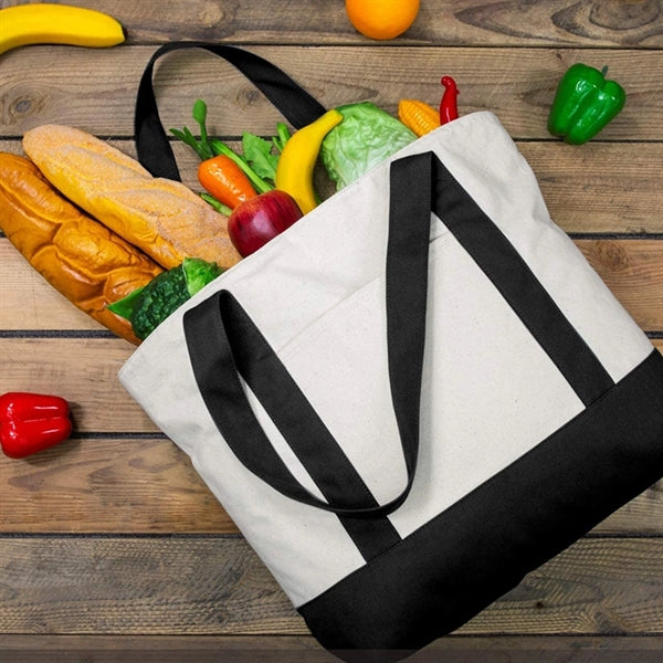 Premium Large Canvas Tote Bag with Contrast Color Base