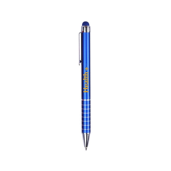 Striped Ballpoint Pen With Stylus