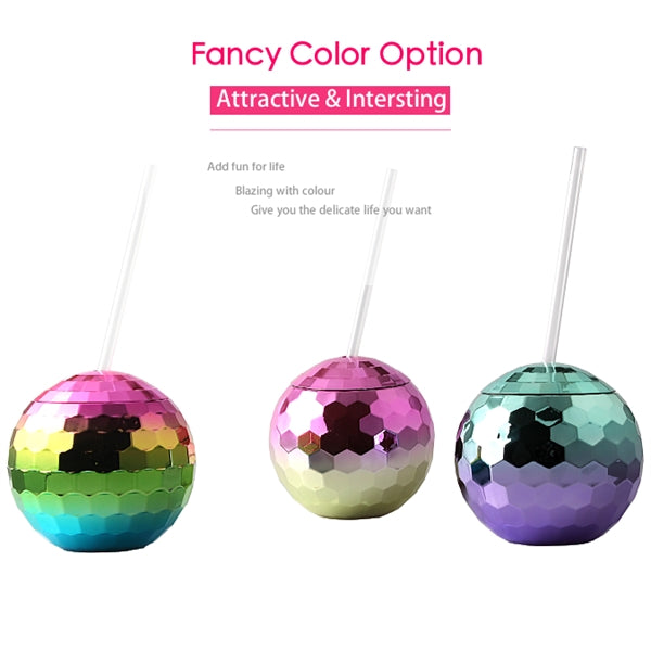 20oz Disco Ball Drinking Cocktail Cup with Lid and Straw