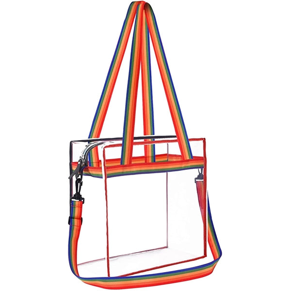 Clear Tote Bag with Zipper Closure Crossbody Messenger Shoul