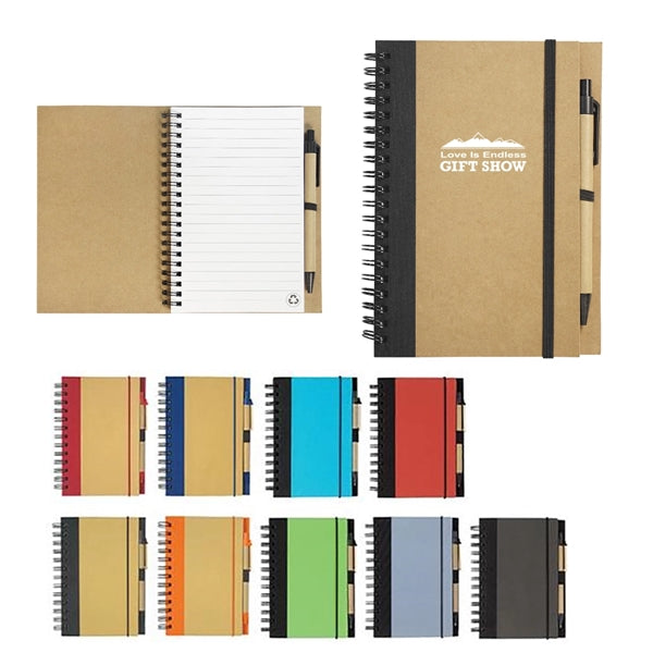 Eco-Inspired Spiral Notebook With Pen
