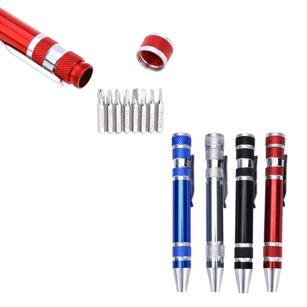 8-in-1 Aluminum Pen Style Tool Kit