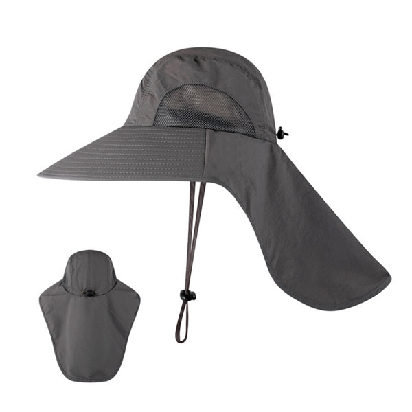 Wide Brim Sun Hat With Neck Flap