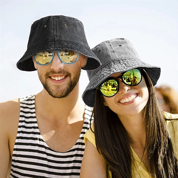 Washed Denim Bucket Hats