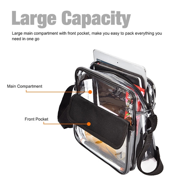Clear Crossbody Messenger Shoulder Bag with Zipper